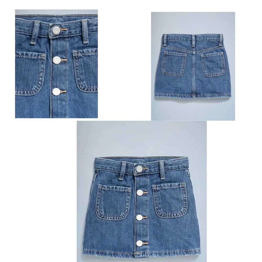 Old Navy Denim Skirt 2T Blue Button Front Adjustable‎ Waist Kids